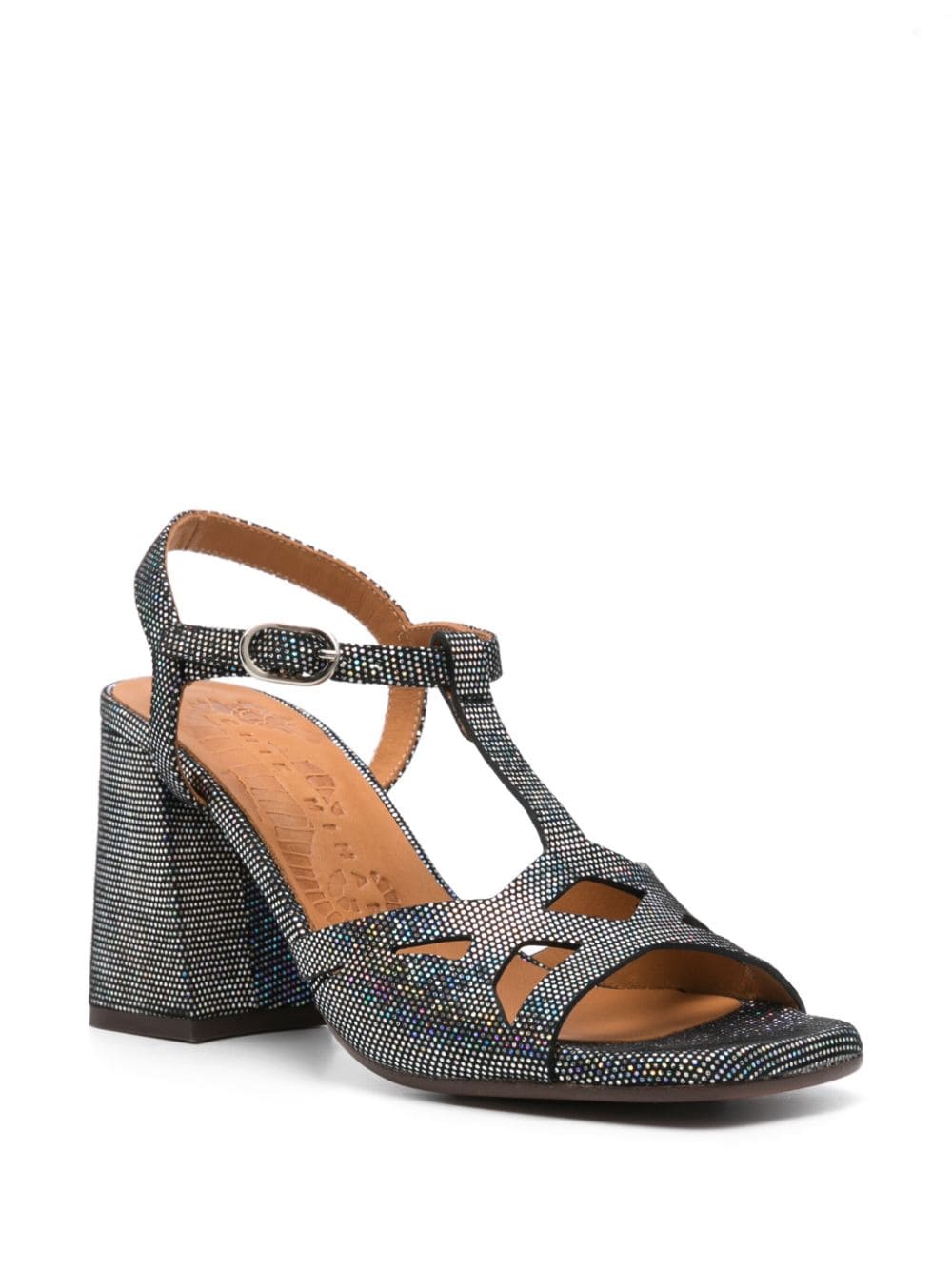 Silver 70mm Plau holographic sandals women CHIE MIHARA